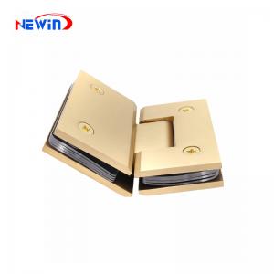 China-Made Modern Style 135 Degree Shower Glass Door Hinge Brushed Brass Glass-to-Glass Shower Hardware Fitting for Bathroom