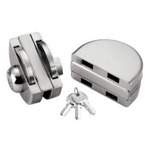 Commercial frameless glass to glass double swing sliding with keys stainless steel security glass door lock