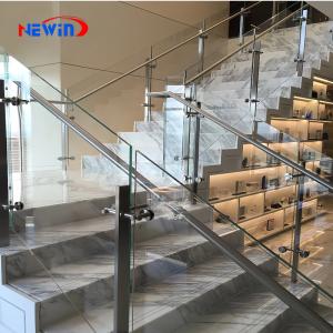Modern Design Glass Balustrade Post for Indoor Staircase and Balcony Stainless Steel Material