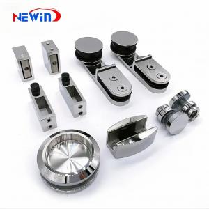 Modern Style Stainless Steel 304 Frameless Glass Sliding Door System Polished Satin Bathroom Glass Fitting