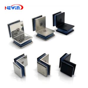 New Design Casting 90 Degree Square Bevel Edge Bathroom Clip Glass to Glass Connector Shower Door Glass Clamp