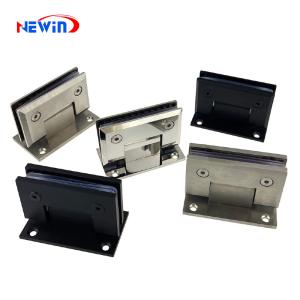 Shower Room Wall Mount Soft Close 90 Degree Stainless Steel Casting Square Hinges for Bathroom Glass Door
