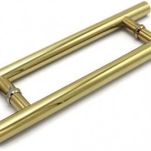 Stainless steel H type classic commercial antique wooden glass door handle